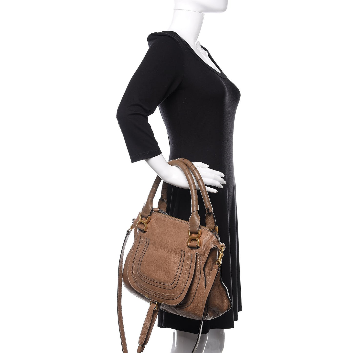 Calfskin Medium Marcie Satchel Nut