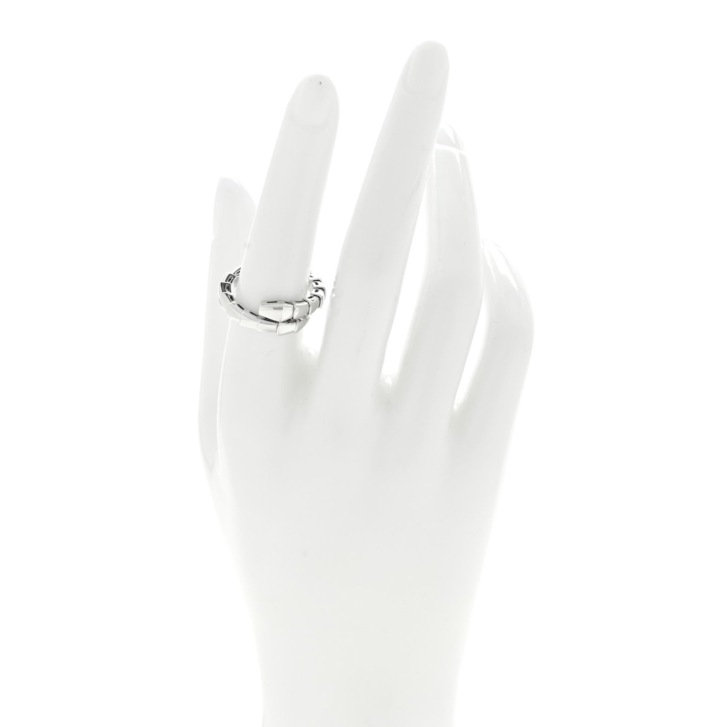 18K White Gold Serpenti Viper Ring L