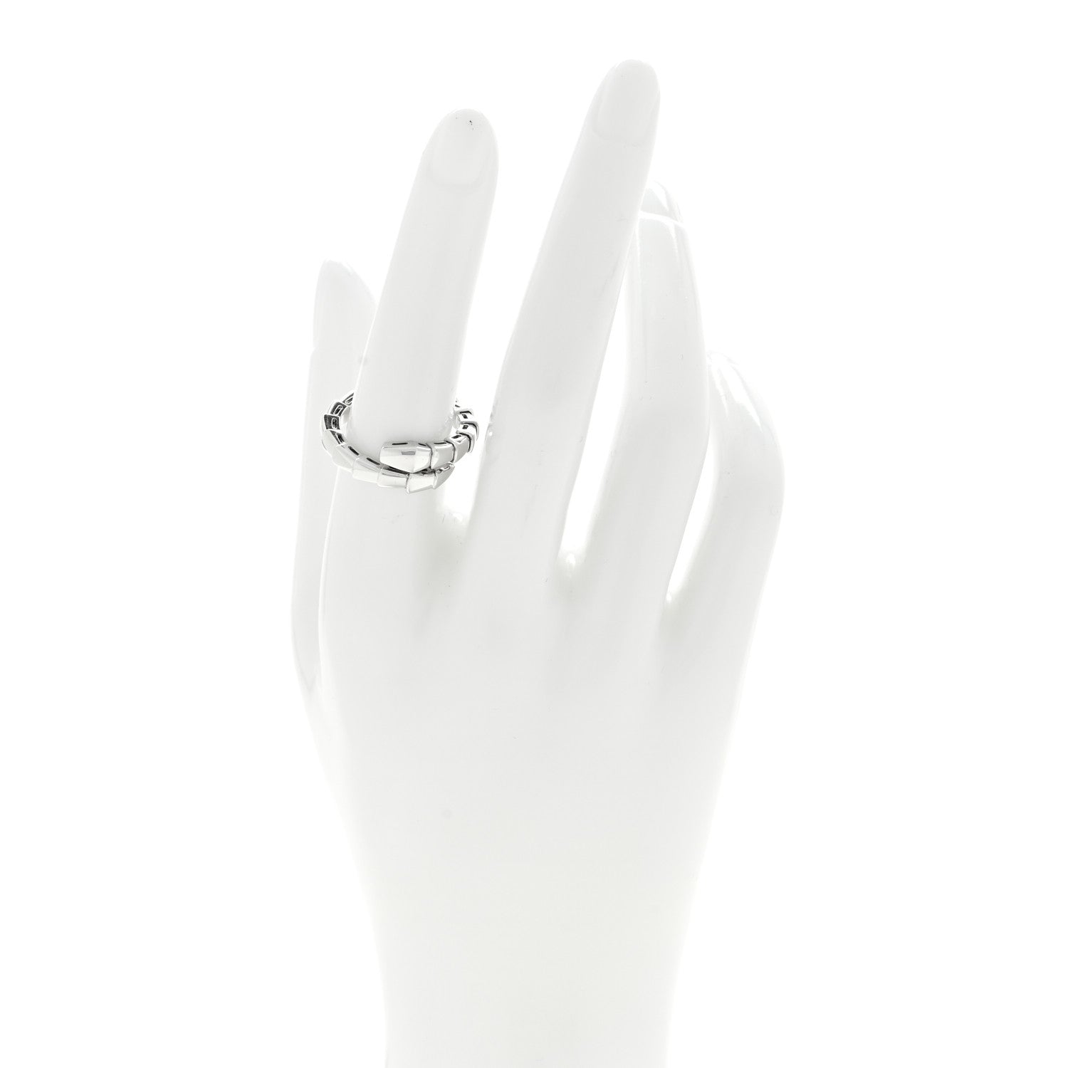 Bulgari 18K White Gold Serpenti Viper Ring L 2 of 4