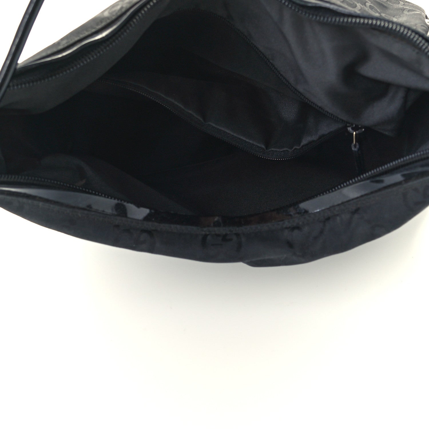 Gucci Canvas Patent Monogram Shoulder Bag Black 5 of 11