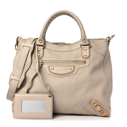Balenciaga Chevre Gold Metallic Edge Hardware Velo Beige Praline 1 of 8