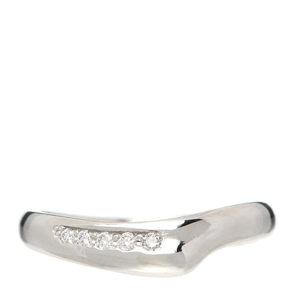 Tiffany Platinum Diamond Elsa Peretti Open Heart Band Ring 49 4.75 2 of 8