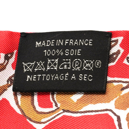 Hermes Silk Chevaux En Liberte Twilly Rouge Caramel White 3 of 4