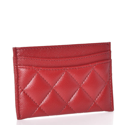 Chanel Caviar Quilted Card Holder Dark Red 3 of 9