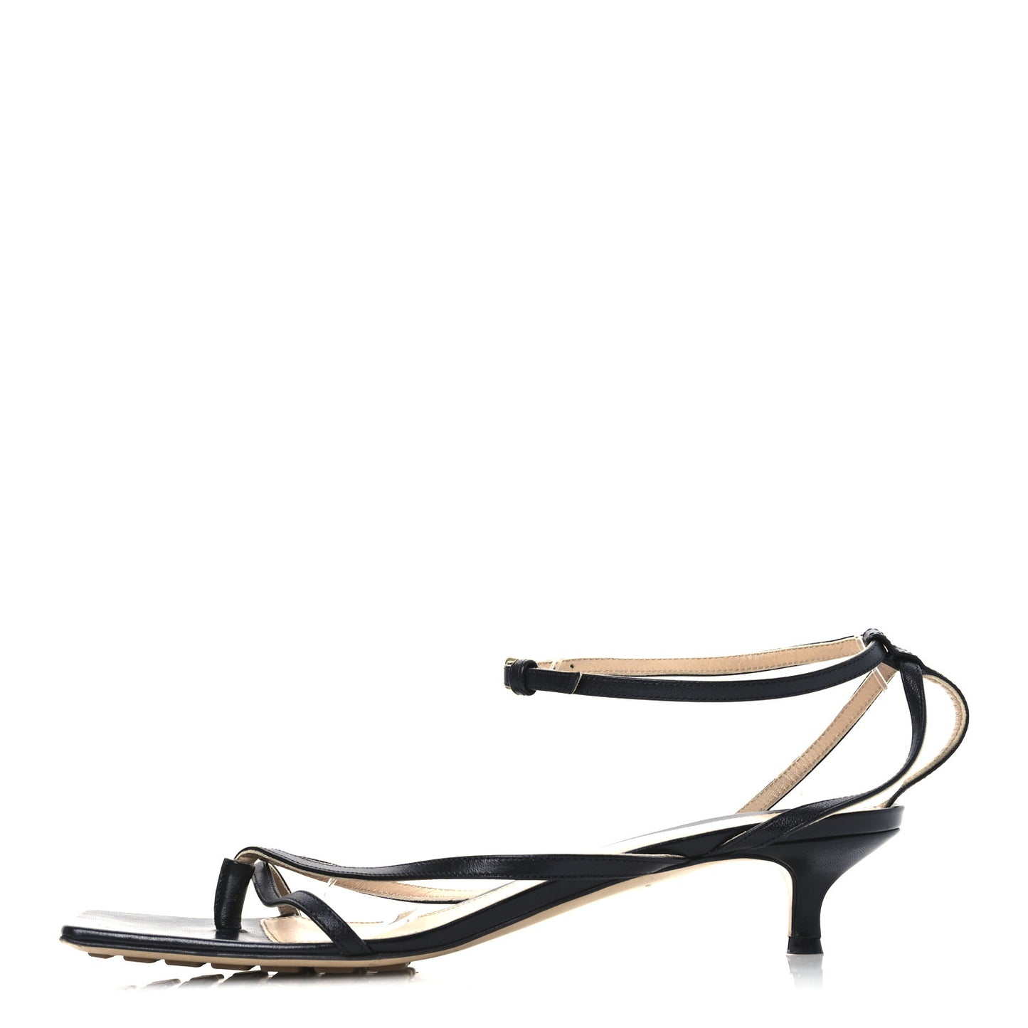 Lambskin Stretch Multi Strap 35mm Sandals 41 Black