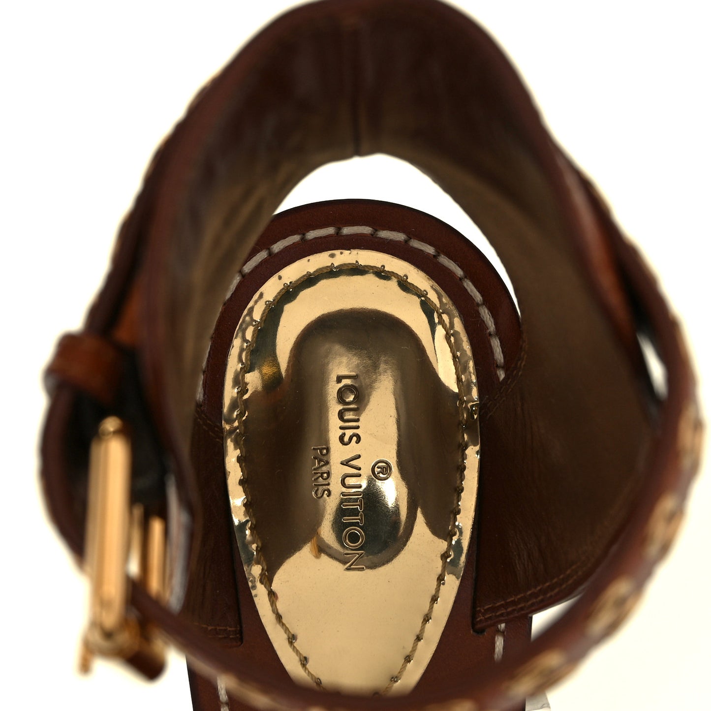 Calfskin Monogram Passenger Sandals 37 Cognac