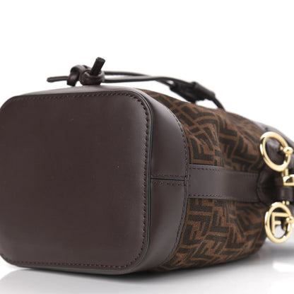 Fendi Suede Vitello King F is Fendi Micro FF Mini Mon Tresor Bucket Bag Sigaro Marrone Ebano 9 of 9