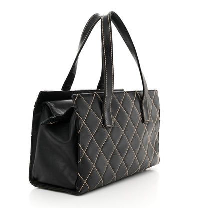 Chanel Calfskin Wild Stitch Medium Tote Black 3 of 11