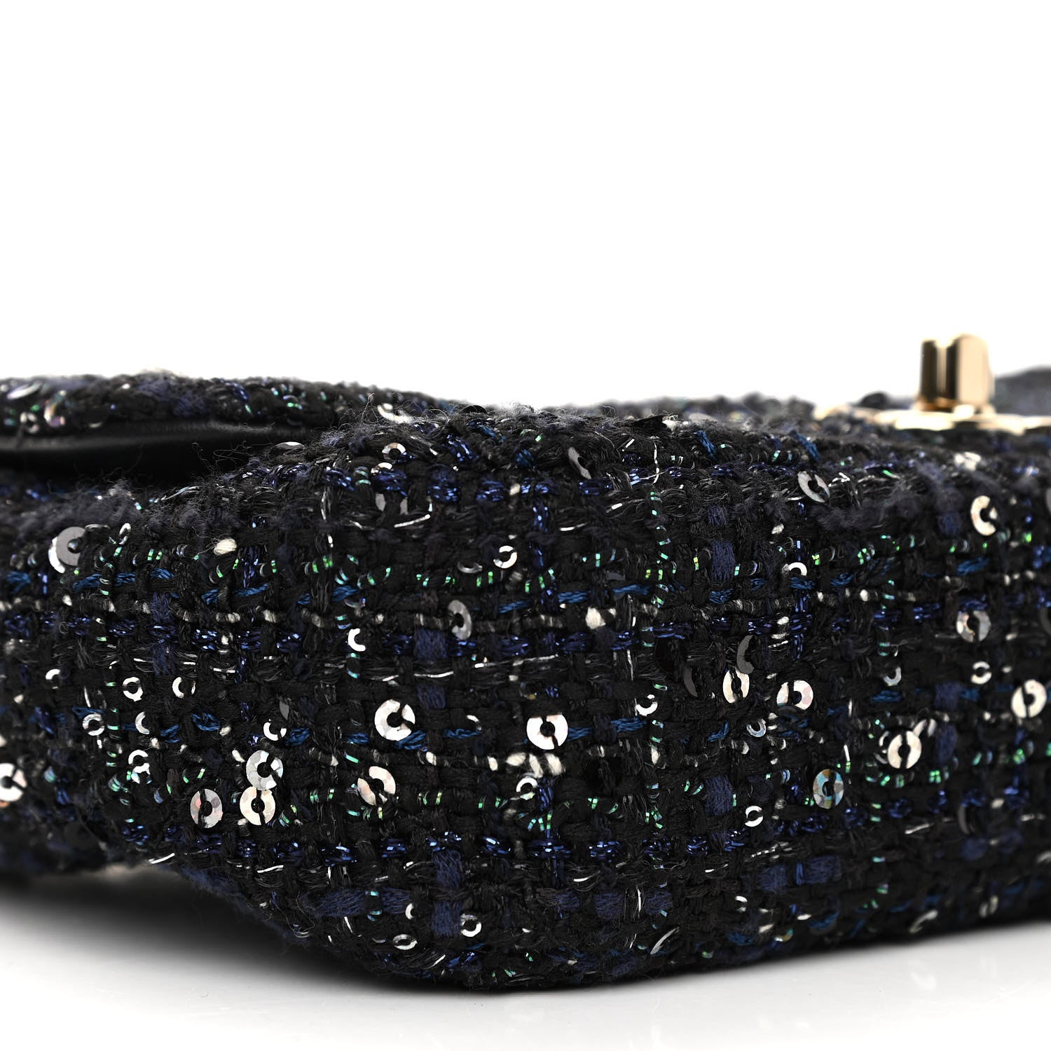 Chanel Tweed Mini Pearl Handle Flap Black Ecru 9 of 10