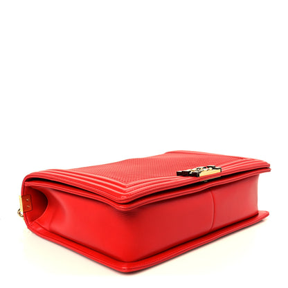 Chanel Lambskin Embossed New Medium Boy Cube Flap Red 4 of 11