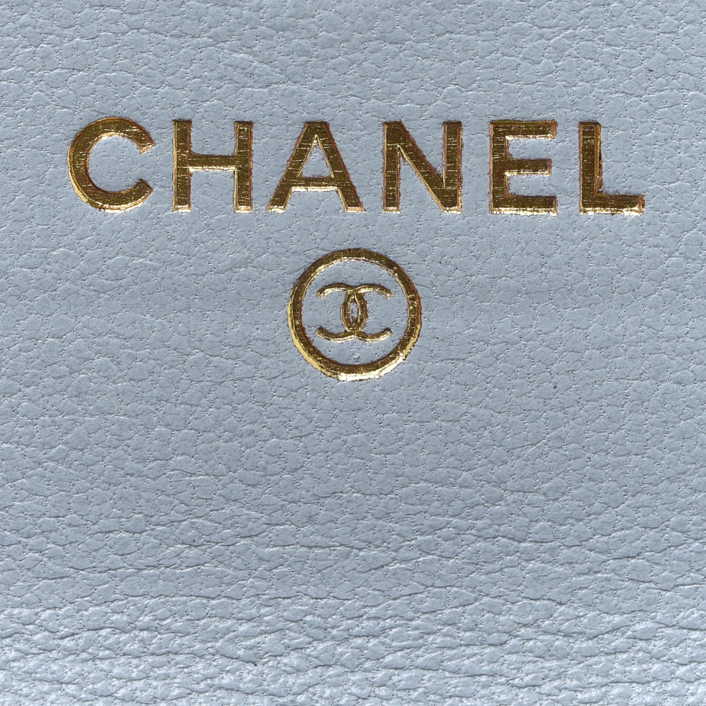 Lambskin Quilted Chanel 19 Flap Card Holder Light Blue