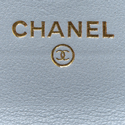 Chanel Lambskin Quilted Chanel 19 Flap Card Holder Light Blue 6 of 14