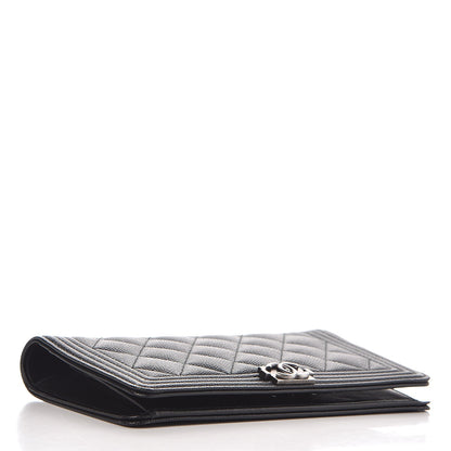 Chanel Caviar Quilted Boy Yen Wallet Black 4 of 9
