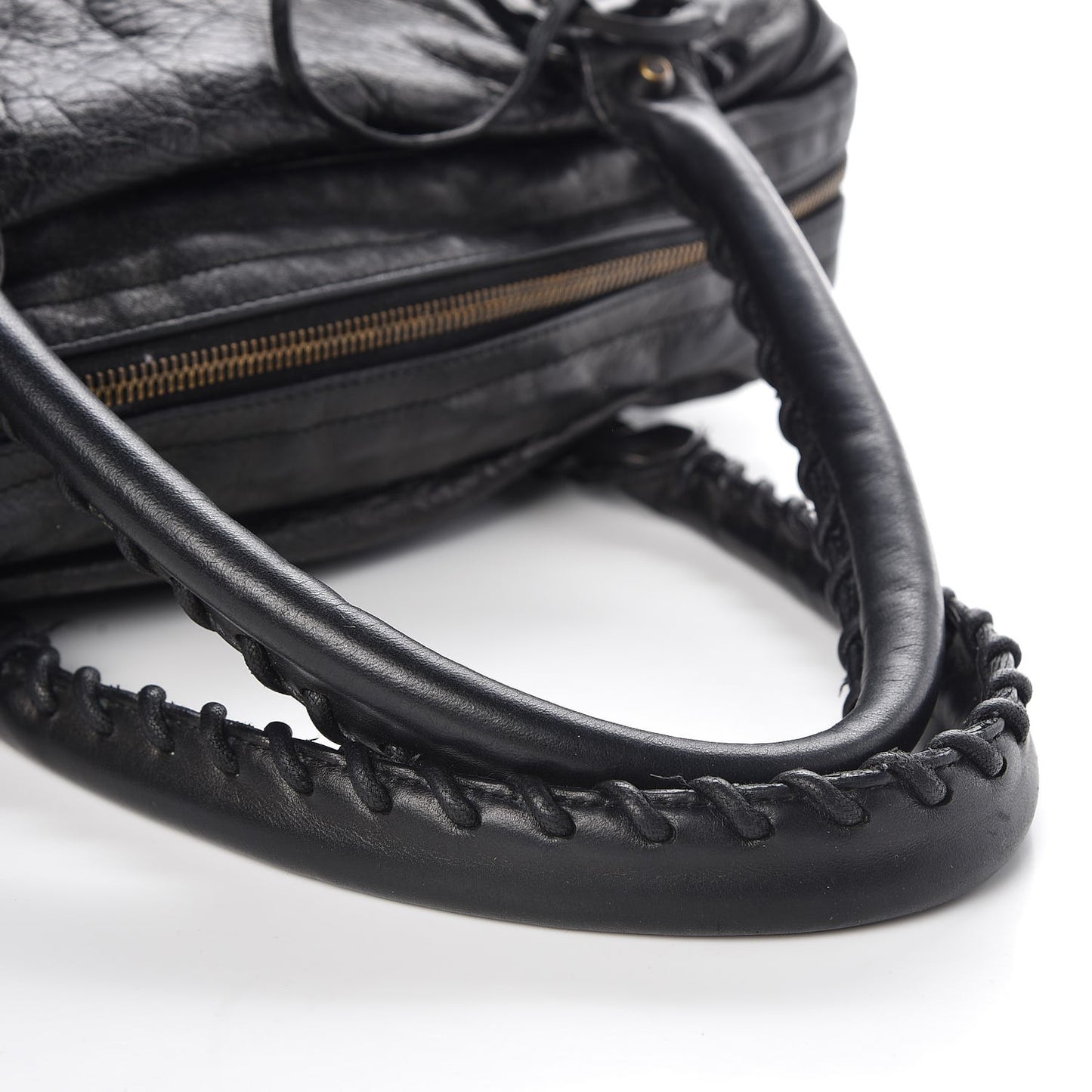 Agneau Classic Hardware Shoulder Bag Black