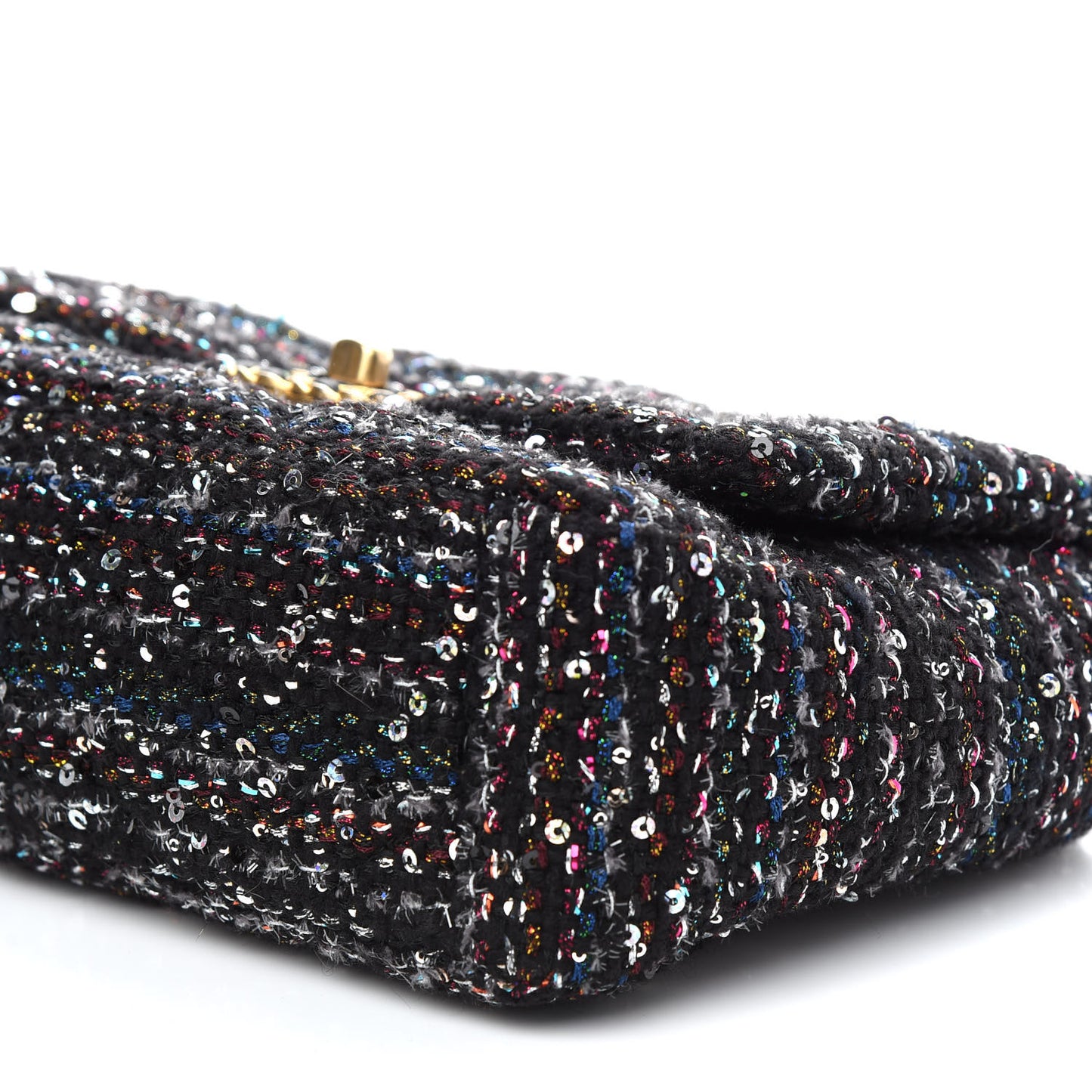 Tweed Sequin Quilted Medium Chanel 19 Flap Black Multicolor