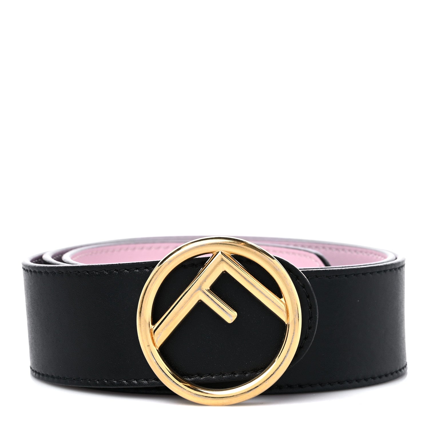 Fendi Vitello Liberty F is Fendi Bi-Color Reversible Belt 90 36 Black Peonia 1 of 5