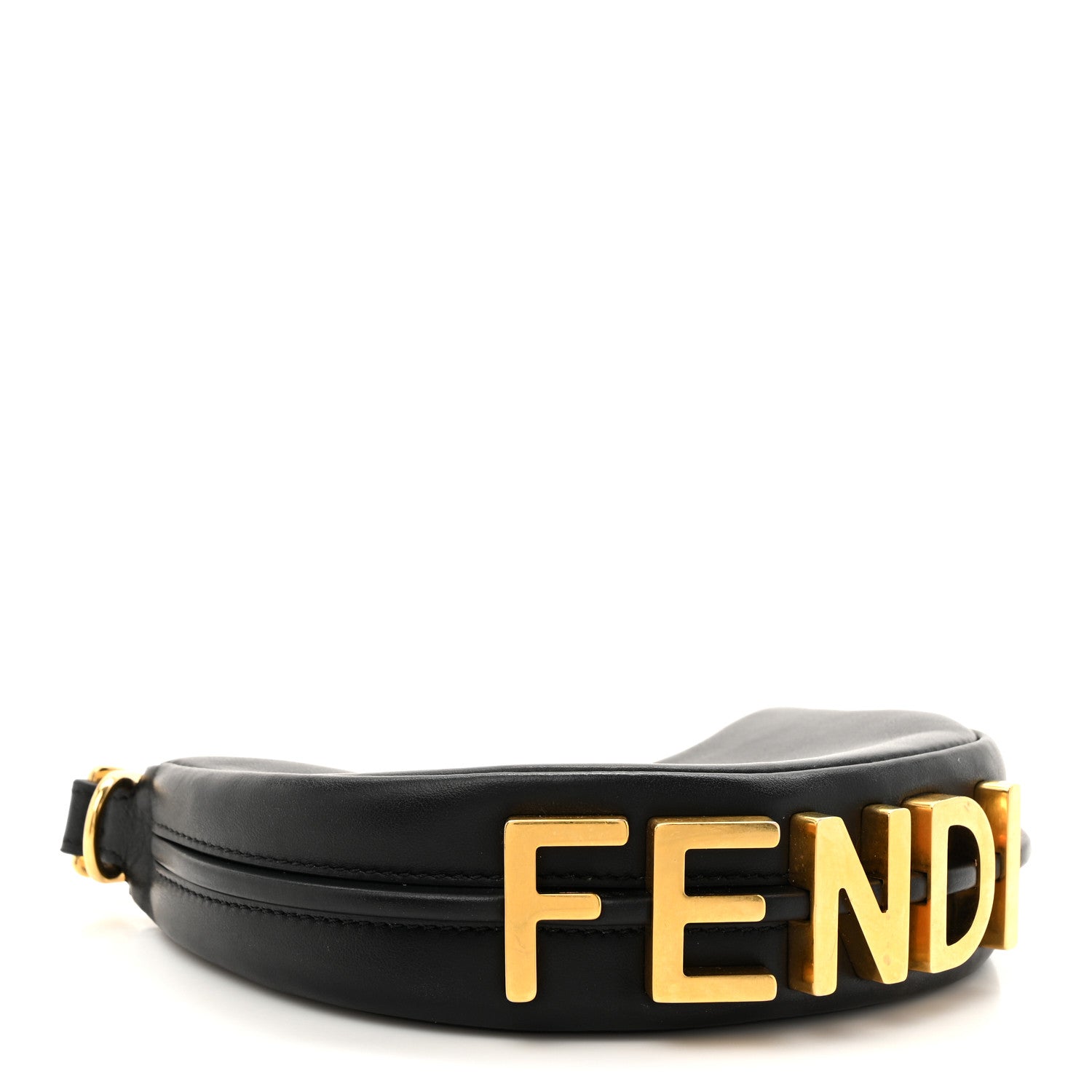 Fendi Vitello Grace Matte Nano Fendigraphy Hobo Charm Black 4 of 11