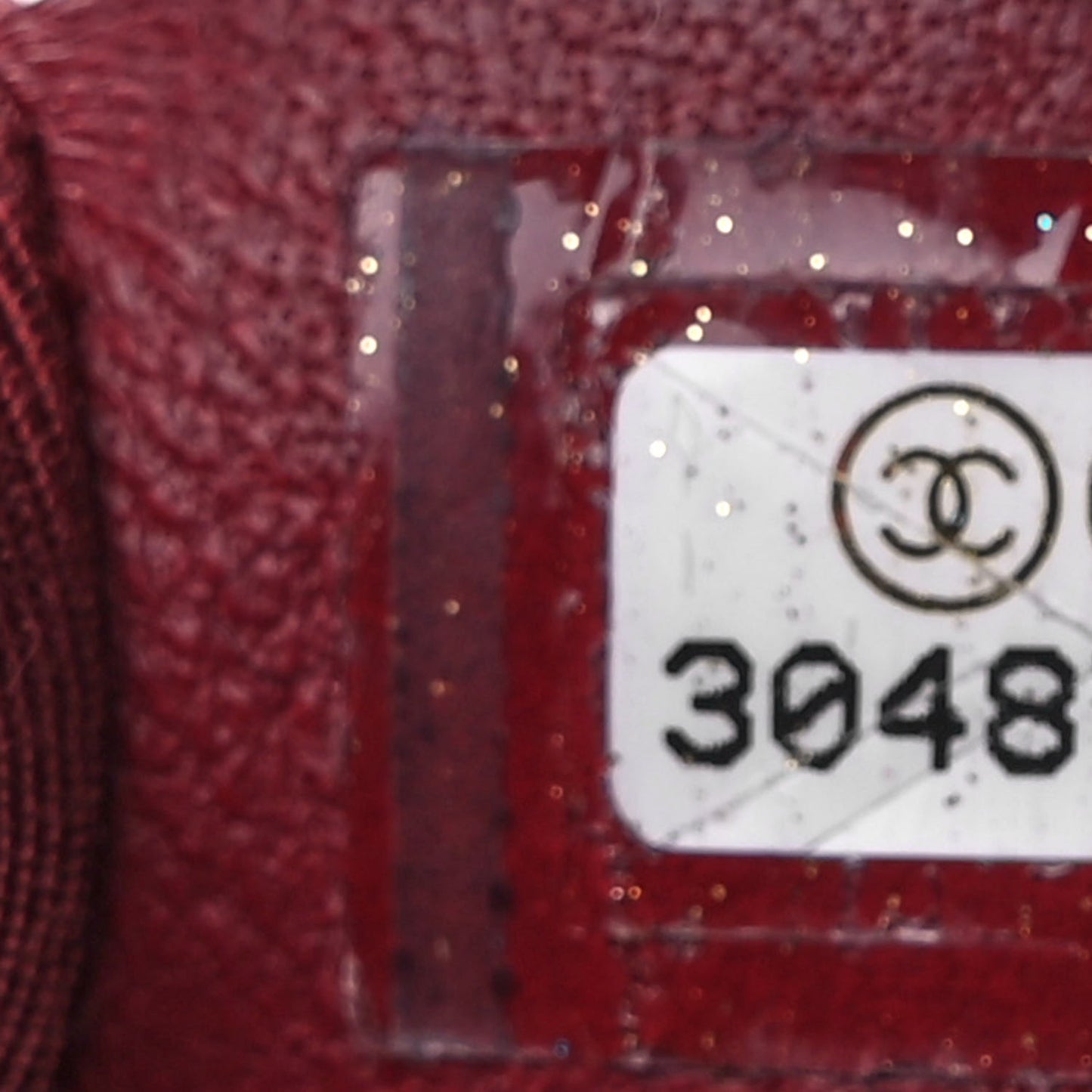 Shiny Aged Calfskin CC Chain Mini Drawstring Bag Red