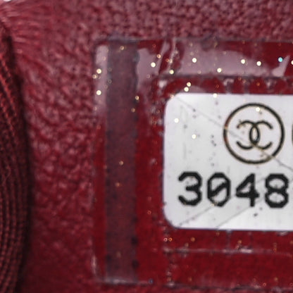 Chanel Shiny Aged Calfskin CC Chain Mini Drawstring Bag Red 7 of 9