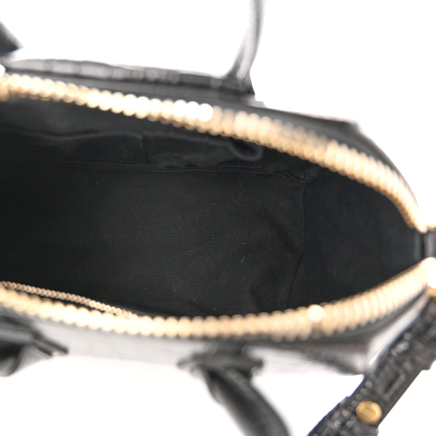 Calfskin Crocodile Embossed Mini Antigona Black