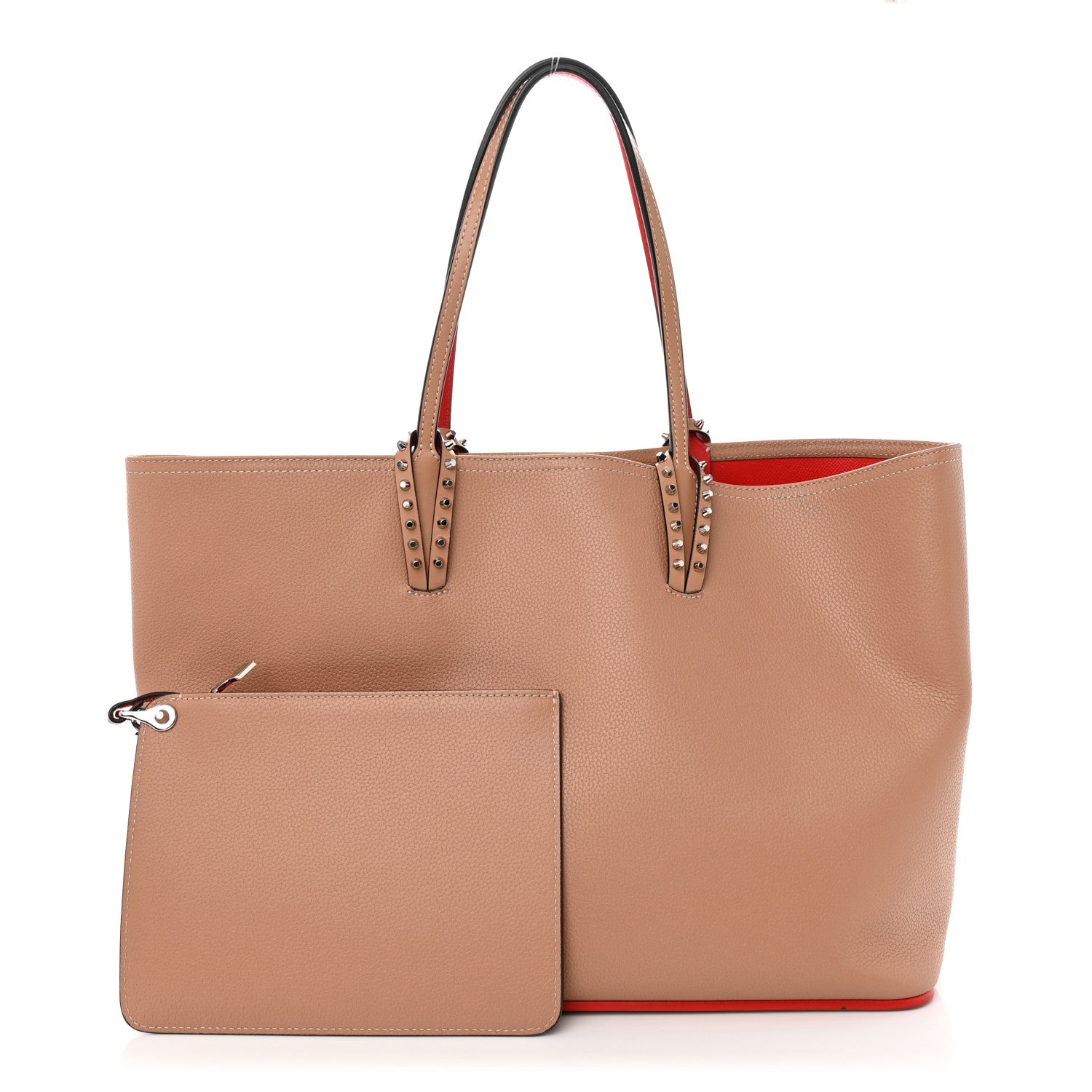Christian Louboutin Calfskin Spikes East West Cabata Tote Nude 1 of 12