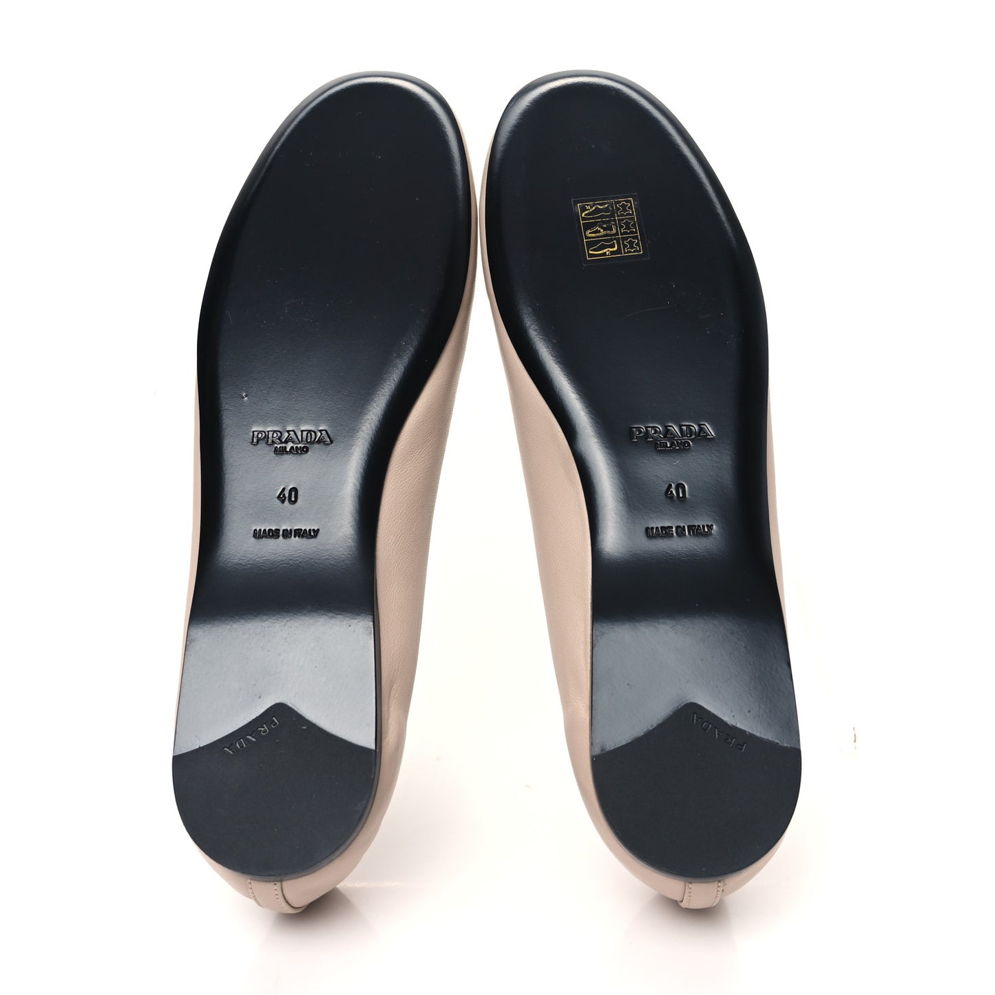 Nappa Triangle Logo Ballerina Flats 40 Light Pink