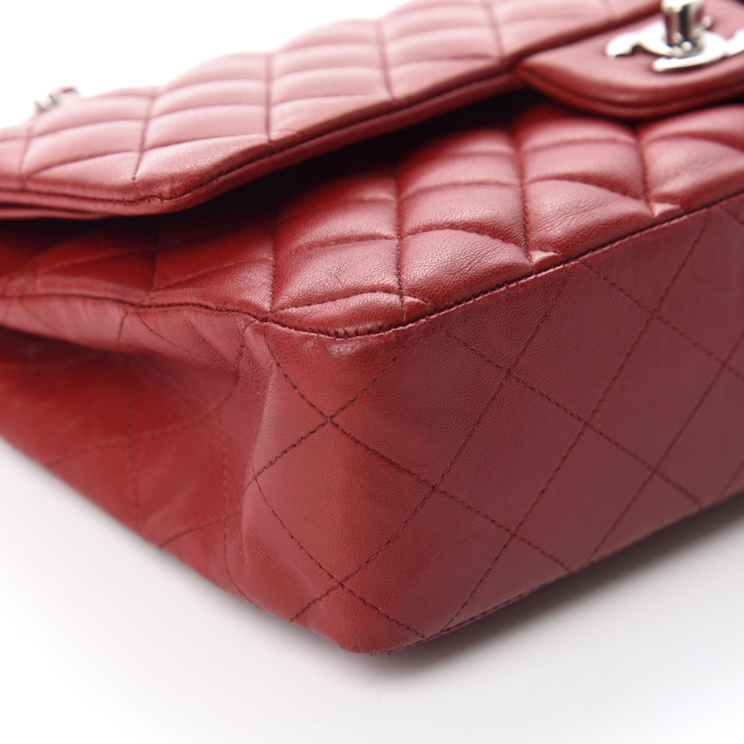 Chanel Lambskin Quilted Medium Double Flap Red 9 of 21