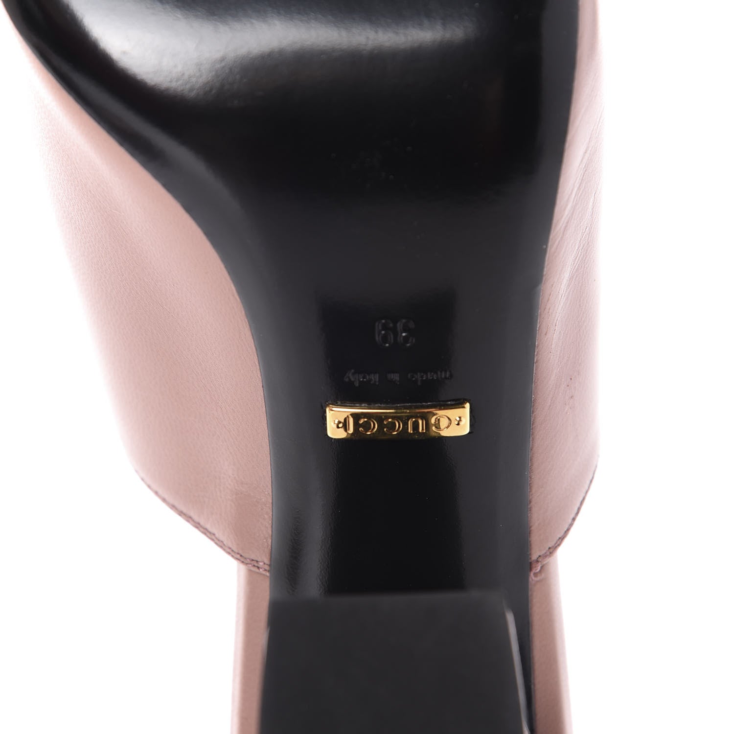Gucci Malaga Kid Horsebit Princetown Mid Heel Mules 39 Crystal Pink 8 of 10