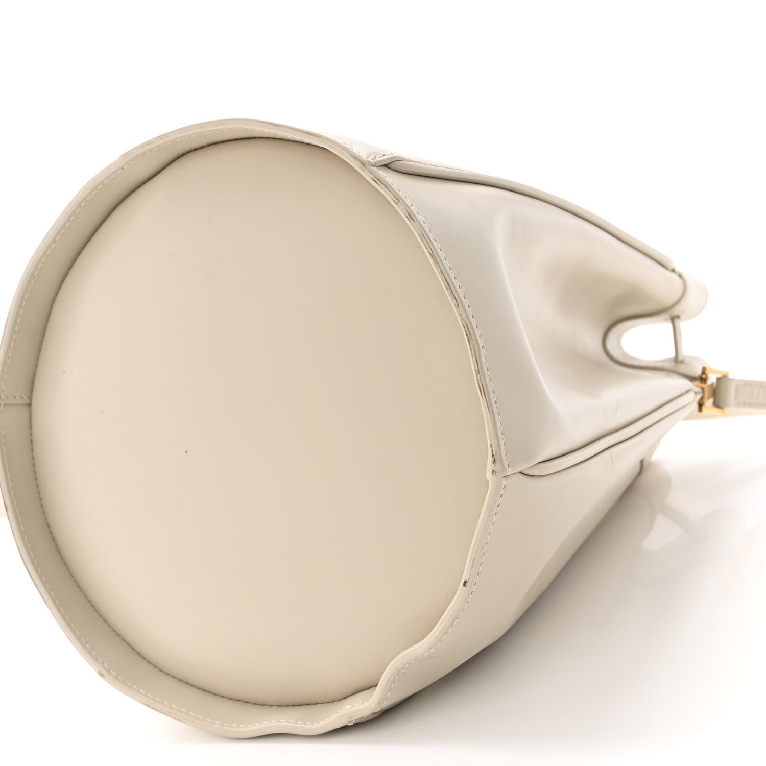 Saint Laurent Smooth Calfskin Medium Talitha Bucket Bag Vintage White 9 of 11