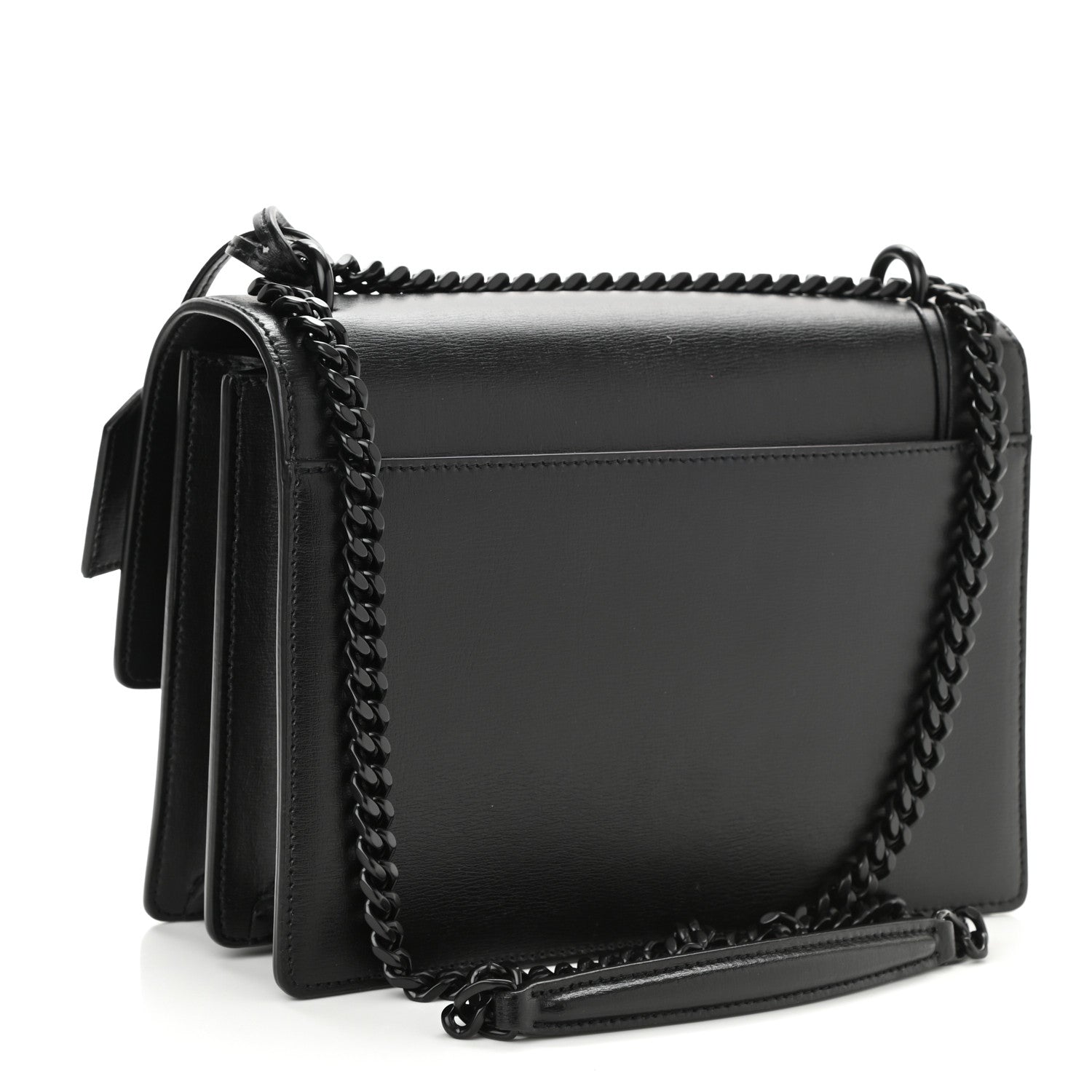 Saint Laurent Calfskin Medium Monogram Monochrome Sunset Black 3 of 9