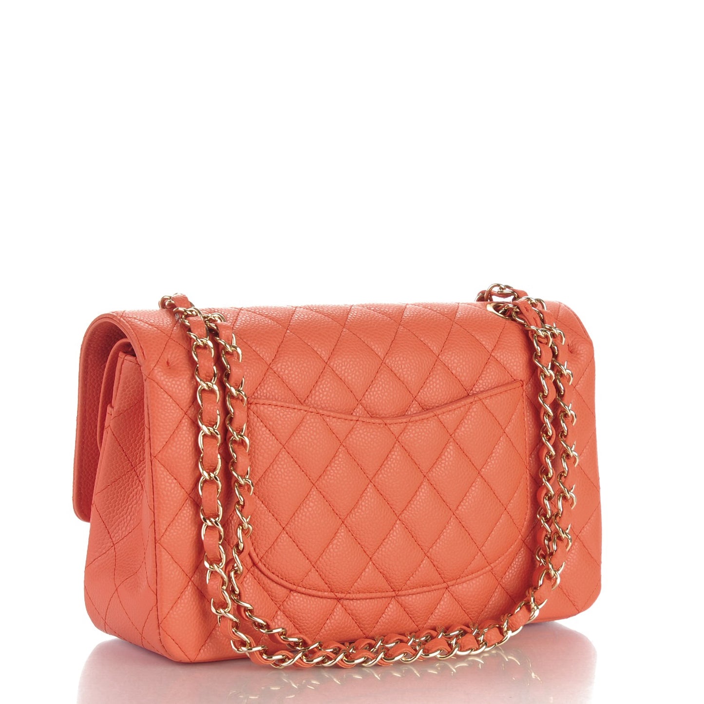 Caviar Quilted Medium Double Flap Pink