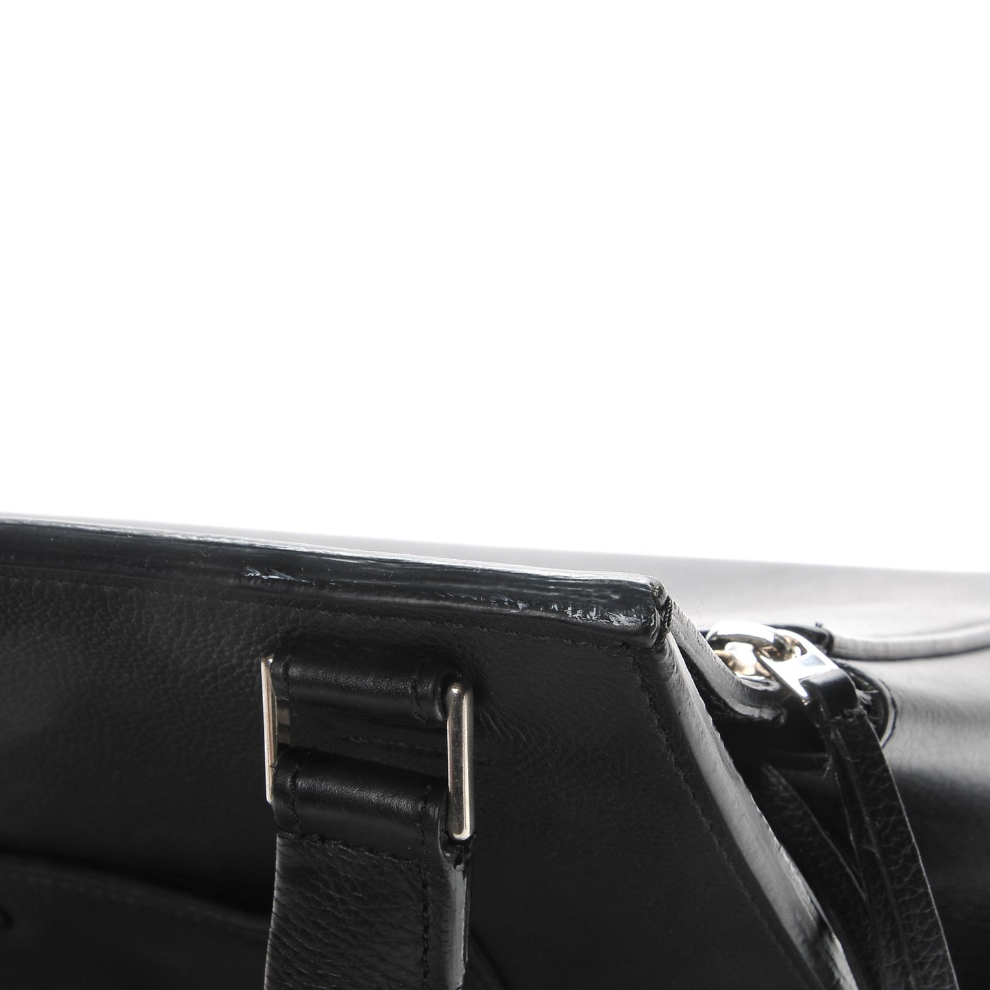 Supple Calfskin Medium Edge Shoulder Bag Black