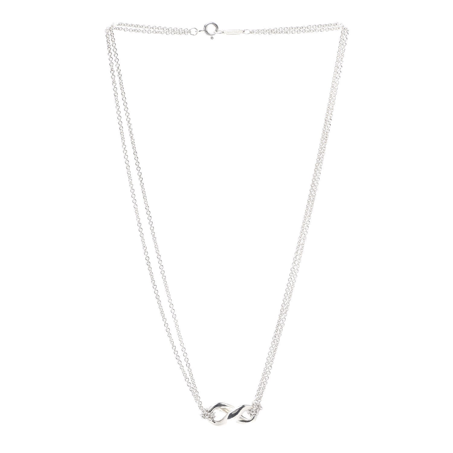 Tiffany Sterling Silver Figure 8 Pendant Necklace 3 of 6