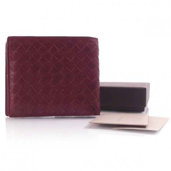Woven Leather Wallet Red