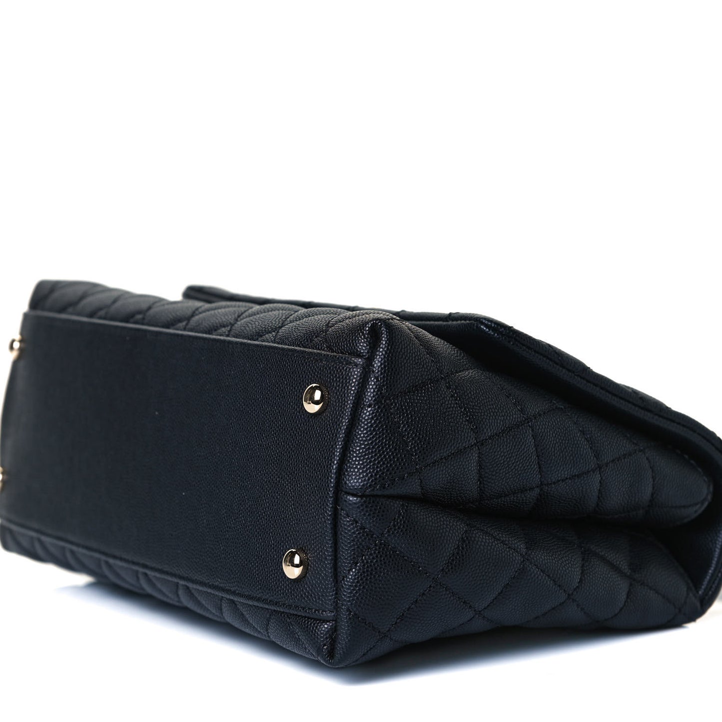 Caviar Quilted Small Coco Handle Flap Black
