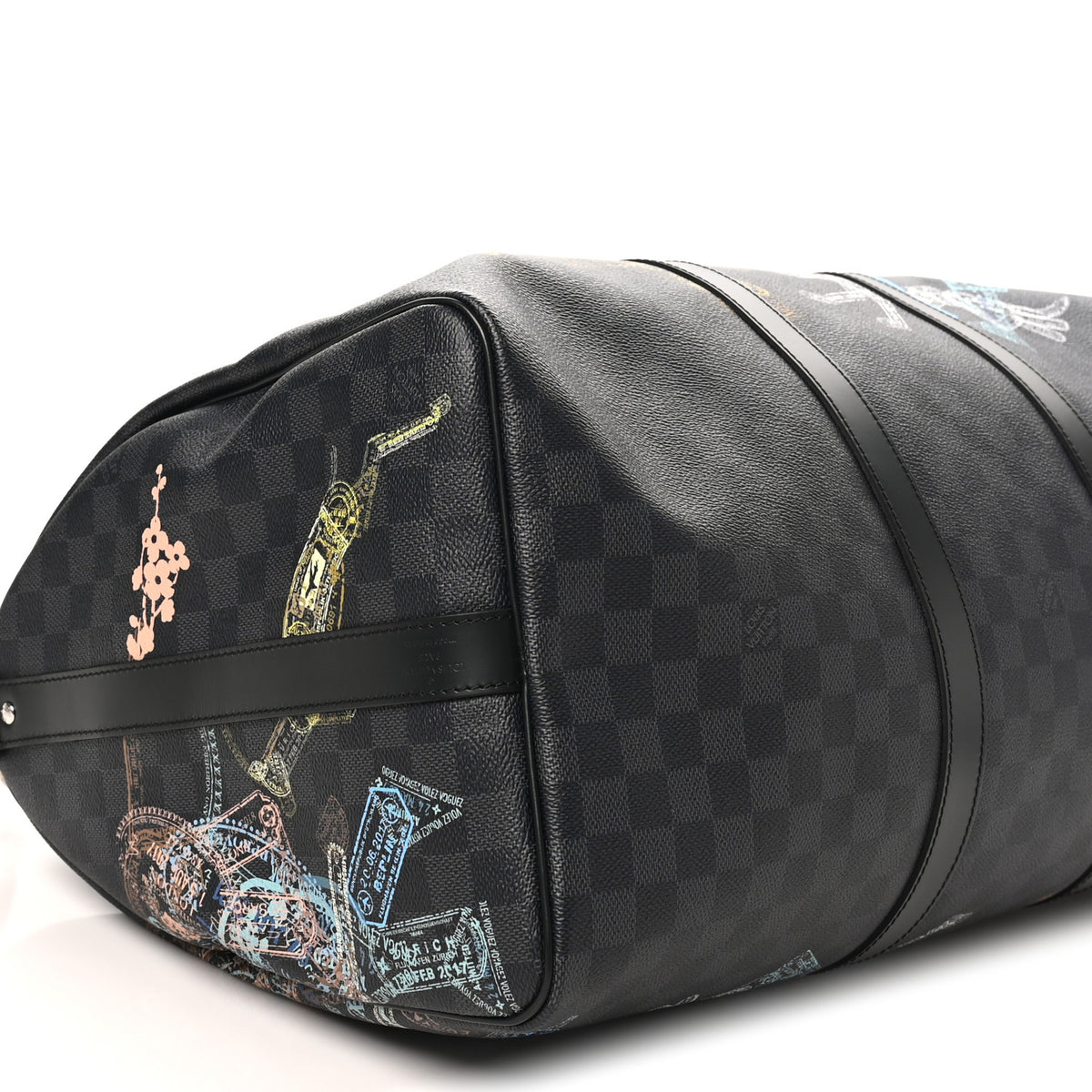 Damier Graphite Stamps Keepall Bandouliere 50