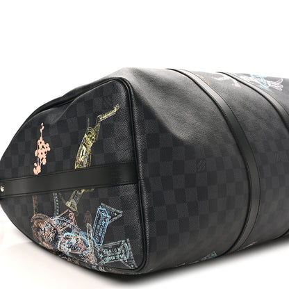 Louis Vuitton Damier Graphite Stamps Keepall Bandouliere 50 7 of 8