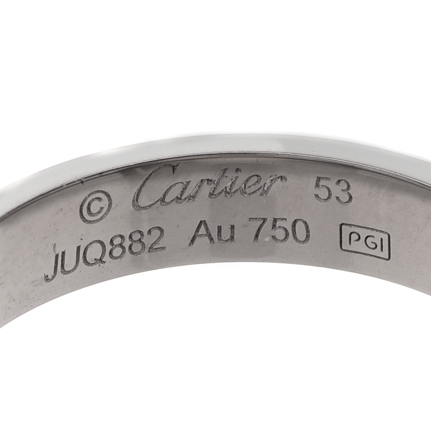 Cartier 18K White Gold 3.5mm LOVE Wedding Band Ring 53 6.25 8 of 10