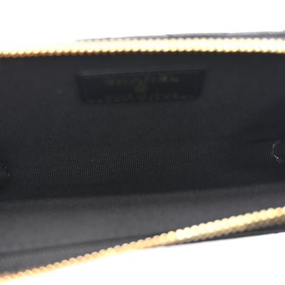 Chanel Caviar Quilted Crystal CC Zip Around Card Holder Black 5 of 9