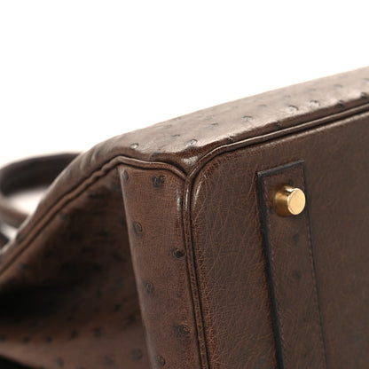 Hermes Ostrich Birkin 40 Noisette 8 of 14