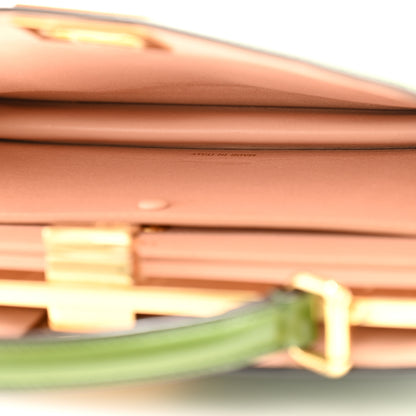Fendi Vitello King Luxor Shiny Nappa Peekaboo I SEE U East West Satchel Verde Light Rose 6 of 15