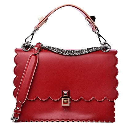 Fendi Vitello Liberty Scalloped Studded Kan I Shoulder Bag Fragola 1 of 9