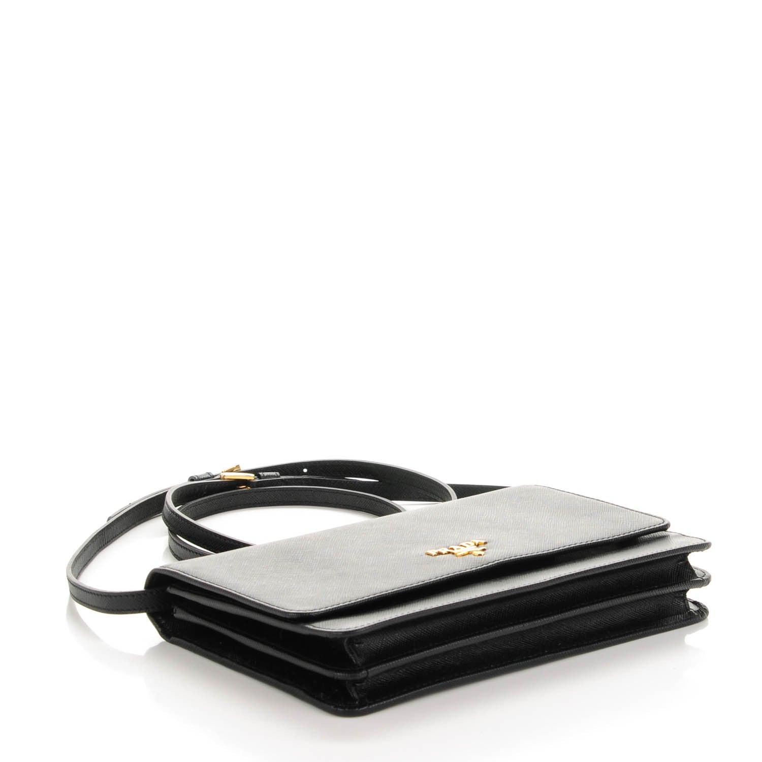 Prada Saffiano Metal Flap Wallet Nero Black 4 of 8