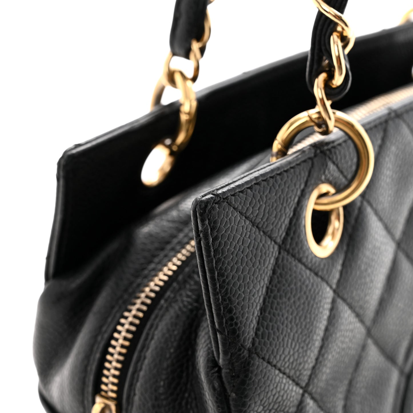 Caviar Quilted Petit Timeless Tote PTT Black