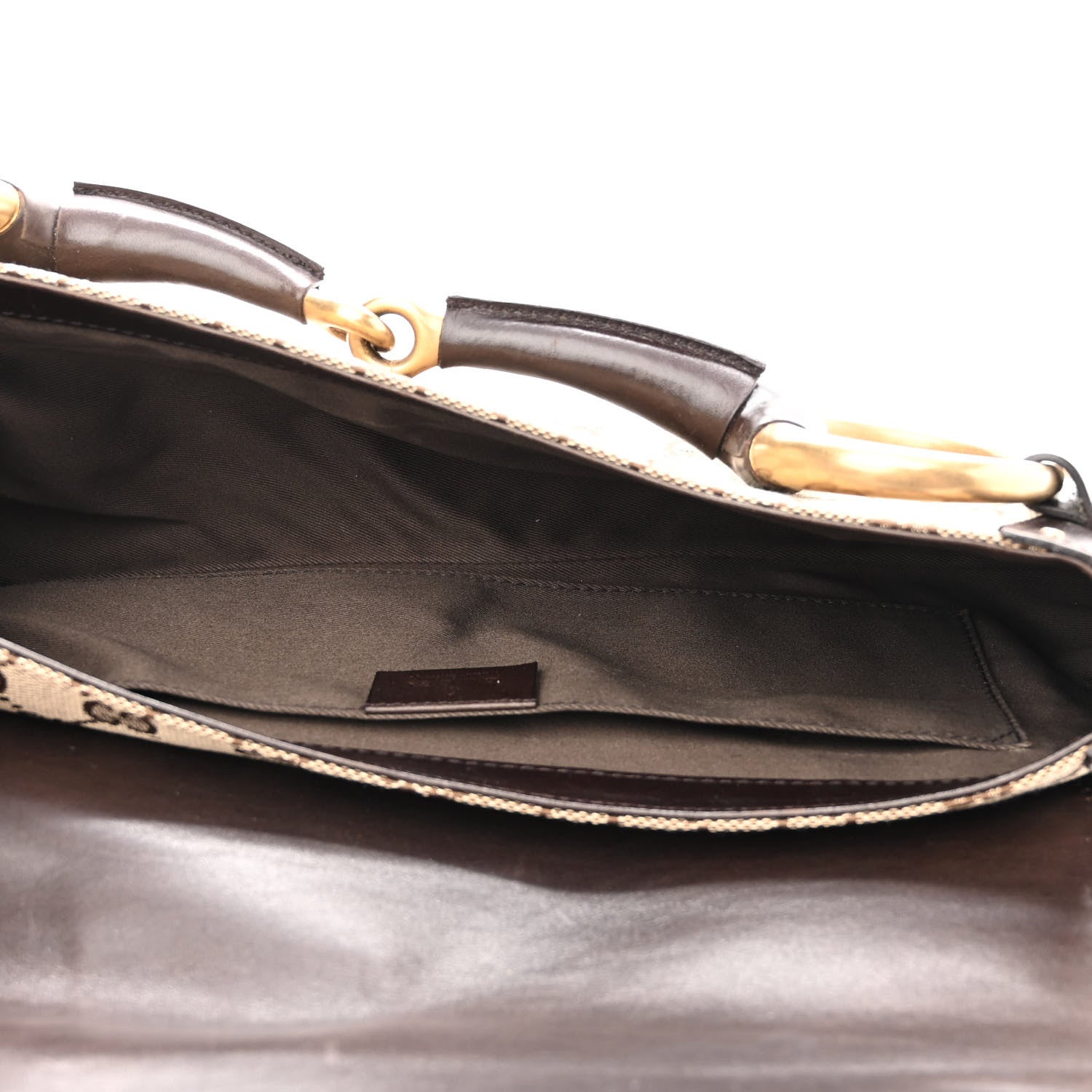 Gucci Monogram Studded Horsebit Clutch Dark Brown 5 of 15
