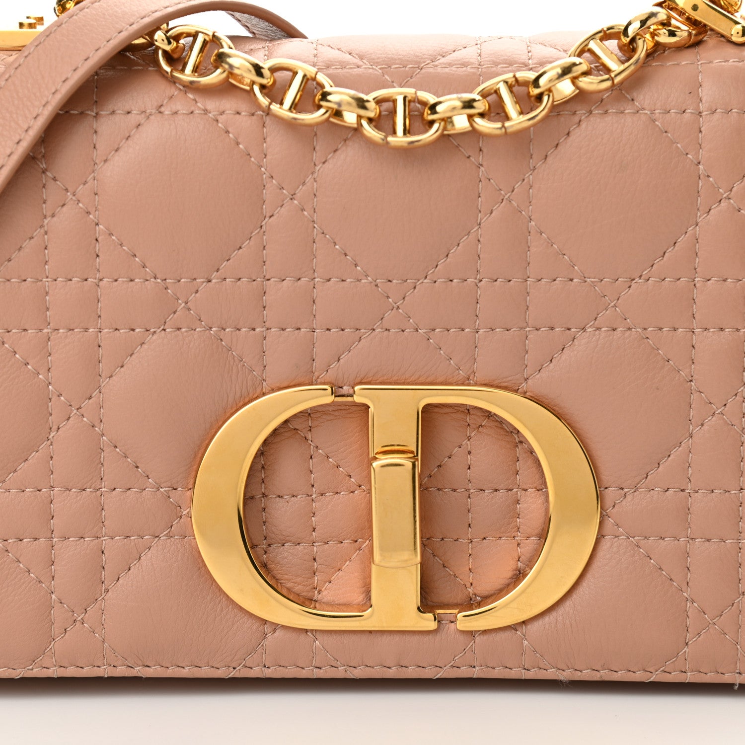 Christian Dior Calfskin Cannage Small Caro Bag Rose De Vents 8 of 10