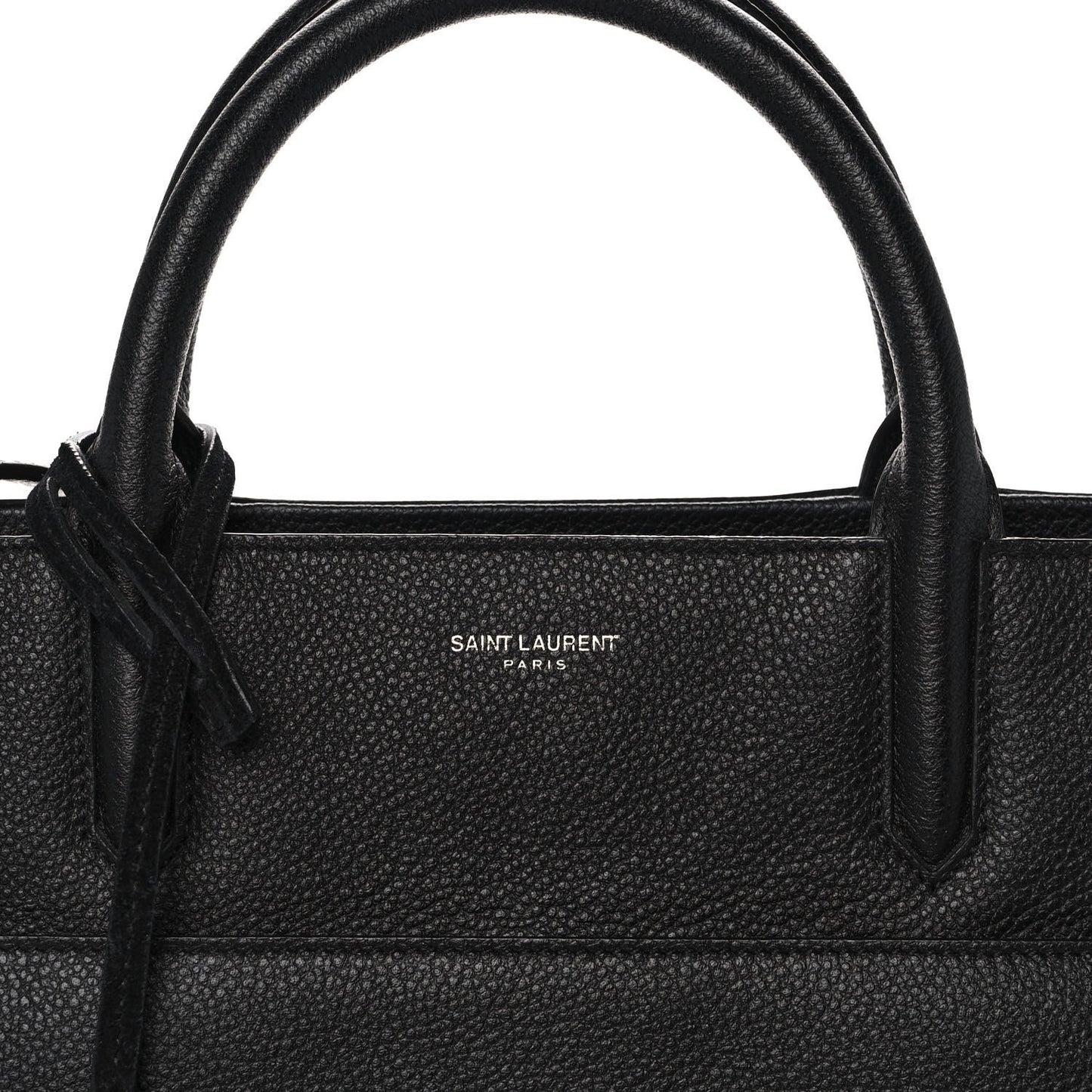 Grained Calfskin Small Cabas Rive Gauche Black