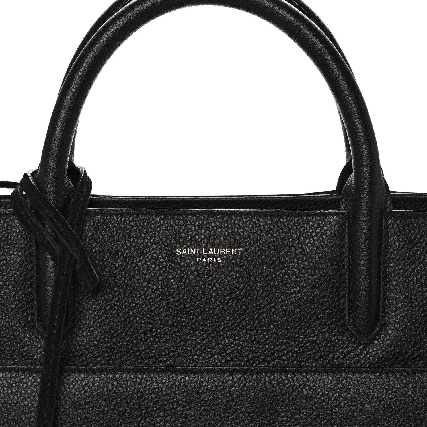 Saint Laurent Grained Calfskin Small Cabas Rive Gauche Black 10 of 12