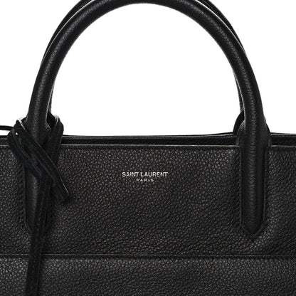 Saint Laurent Grained Calfskin Small Cabas Rive Gauche Black 10 of 12