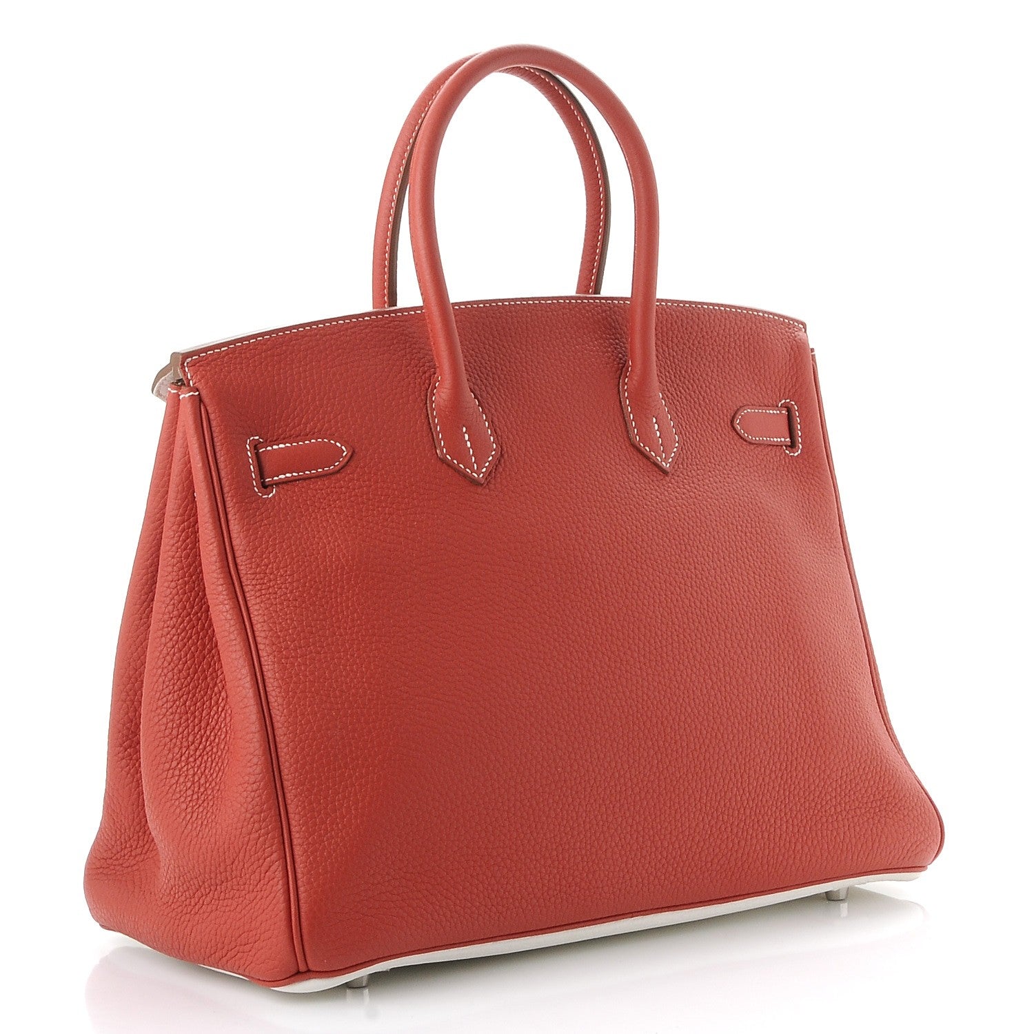 Hermes Togo Horseshoe Birkin 35 Sanguine White 3 of 42